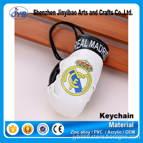 custom various cotton stuffing toy key ring boxing glove keychain